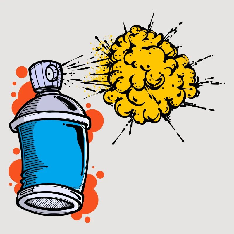 Drawing Illustration Graffiti Spray Can Sprayer