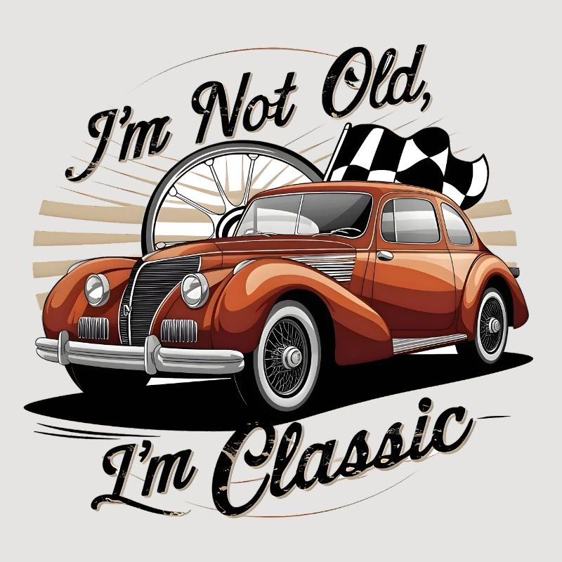Oldtimer Oldtimer mit Vintage Text