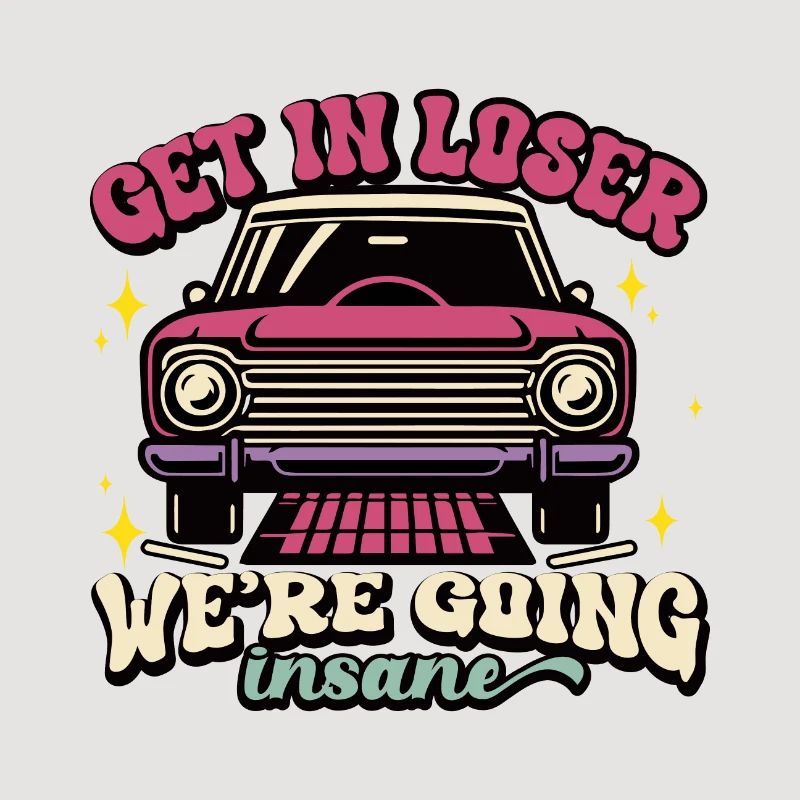Retro Auto Verschwinde Wahnsinniges Design