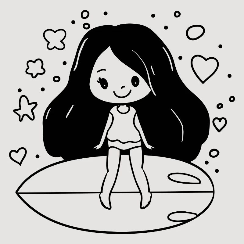 Surfeur de dessin animé