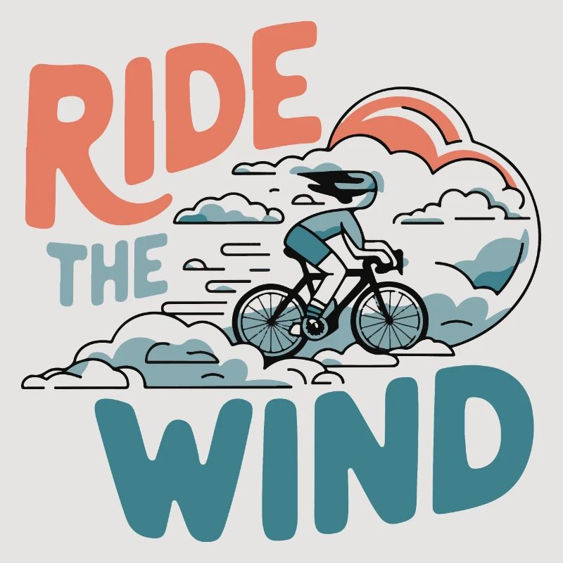 Fahren Sie mit dem Wind-Radfahrer