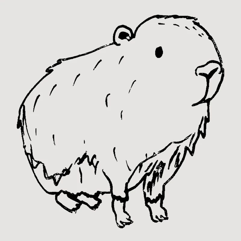 Abstrait Kapybara Noir