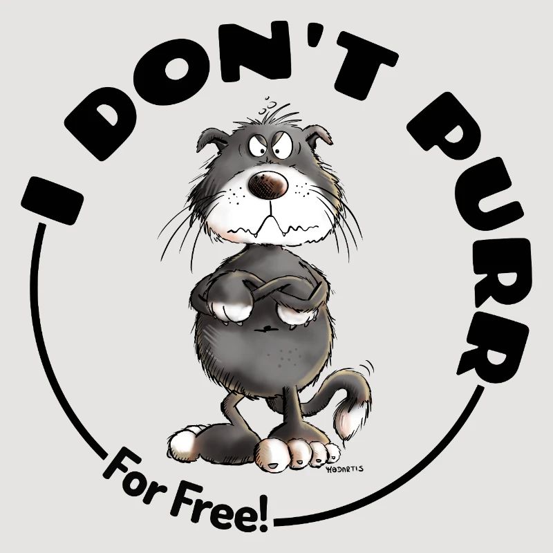 Grumpy I Don't Purr Cat Saying Cats