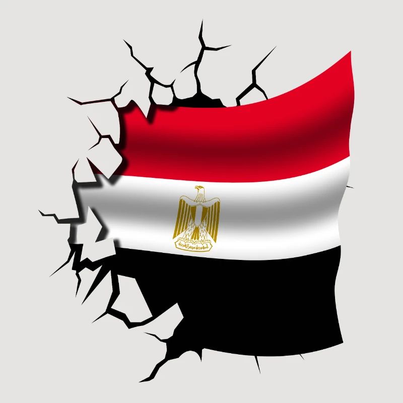 Drapeau de l’Égypte - Égypte - Drapeau Broken Design