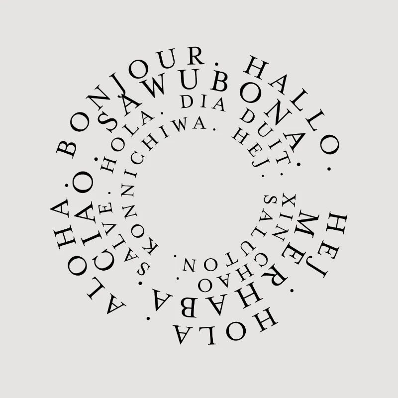 Welcome Hello in different languages
