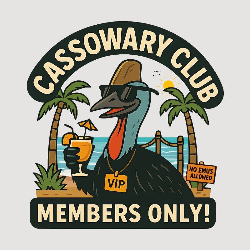 Australia Beach Cassowary Club Members Only 