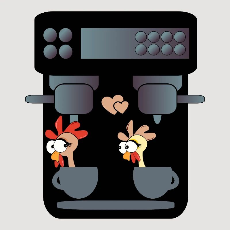 FUNNY CHICKENS COFFEE MAKER COFFEE