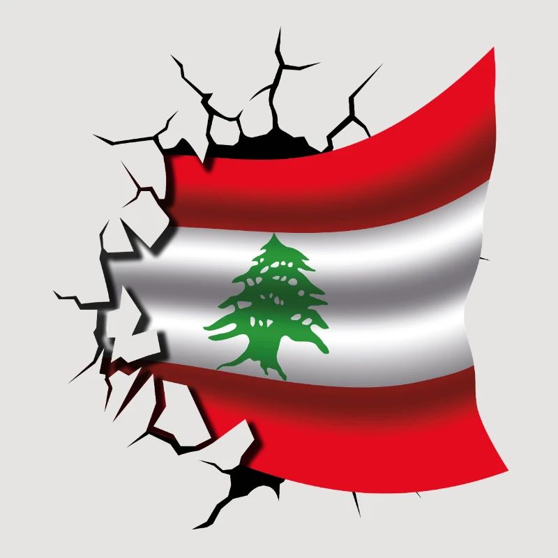 Drapeau du Liban - Drapeau Broken Design