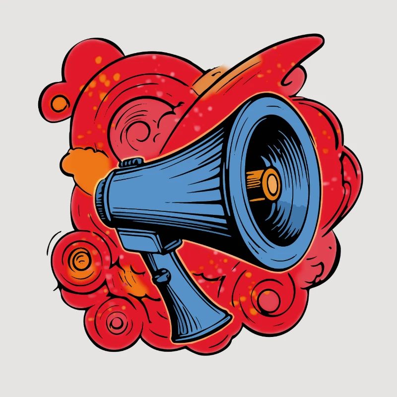 Graffiti speaker with vibrating explosions
