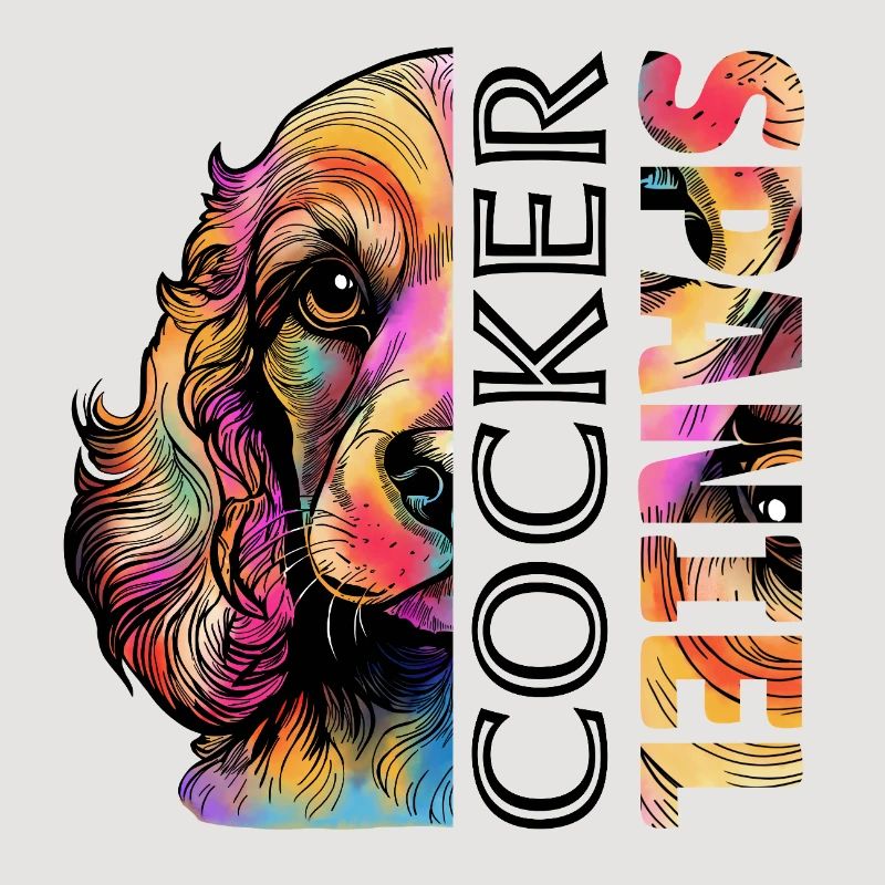 Farbenfroher Cocker Spaniel