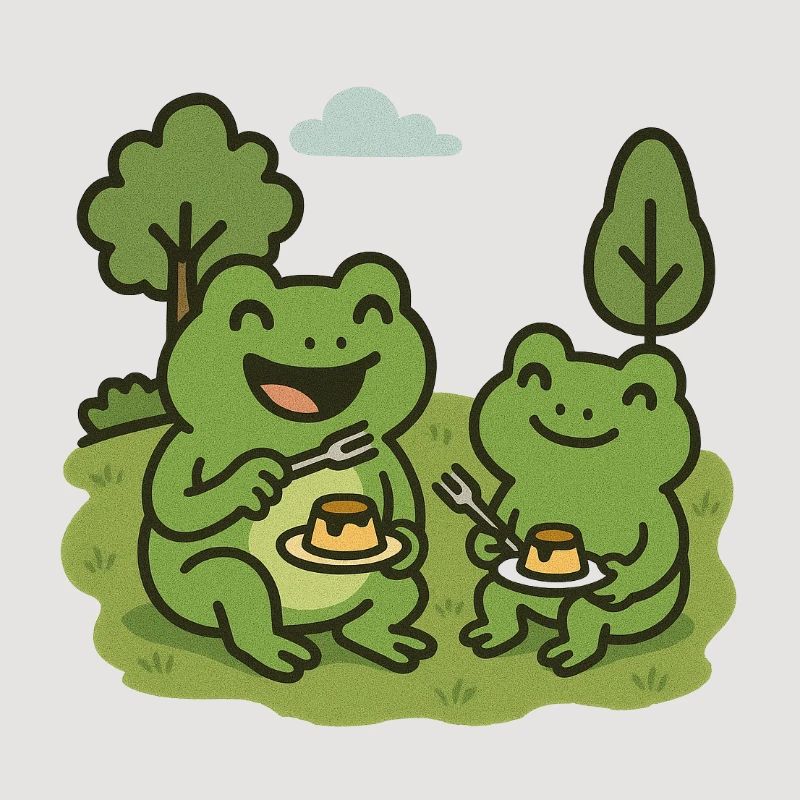 Eating pudding with a fork - frogs