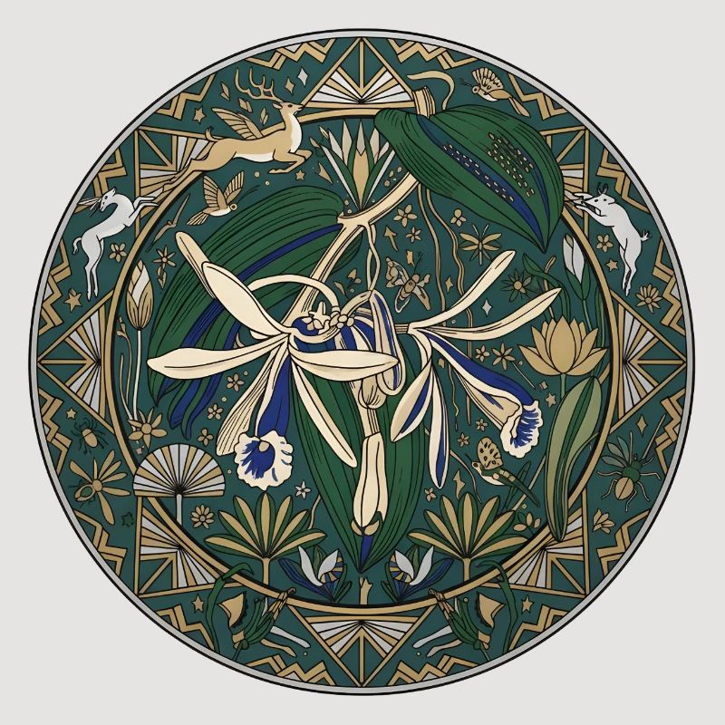 Orchidée vanille et feuillage