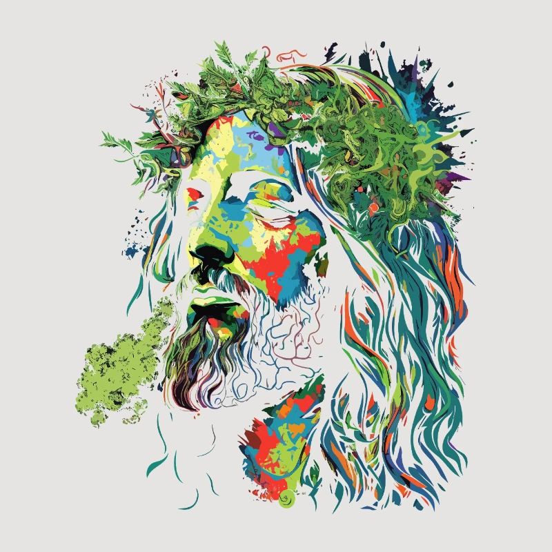 Jesus Rastafari Farbexplosion