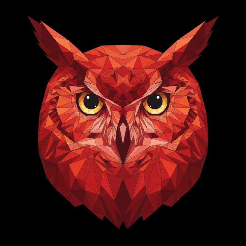 Rote Geometrie Eule
