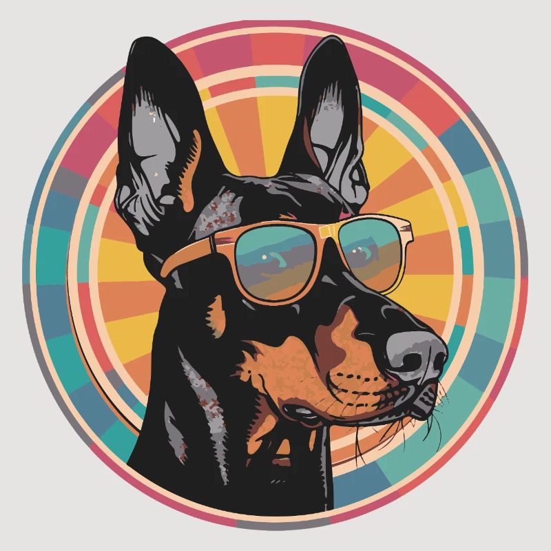 Dobermann Pop Art Sonnenbrille