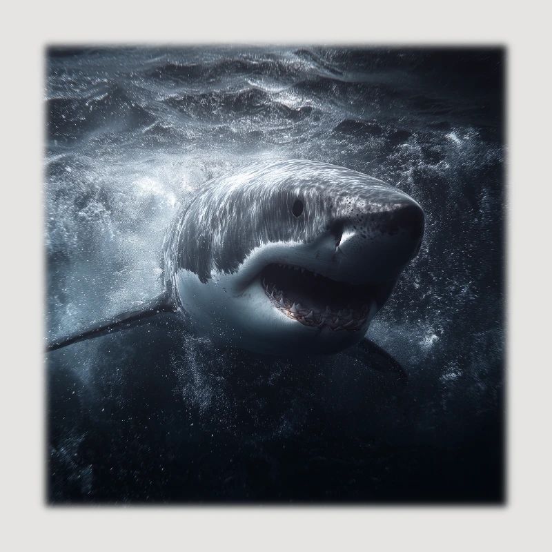 Conception de l’attaque du grand requin blanc dans l’océan
