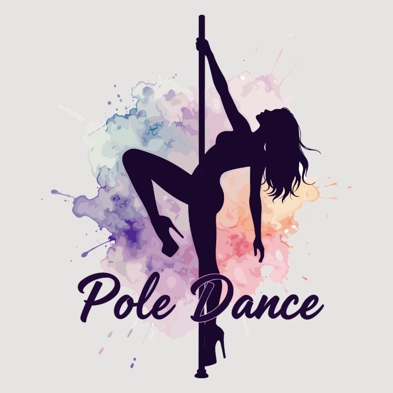 Pole Dance Poledancerinnen Aquarell stark Geschenk