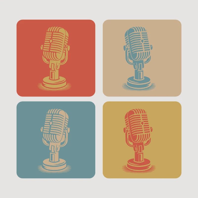 Retro Microphone Pop Art