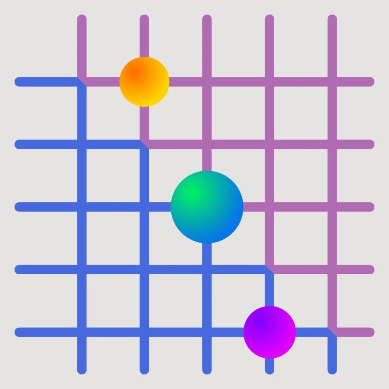 Gradientgitter mit Farbkugeln