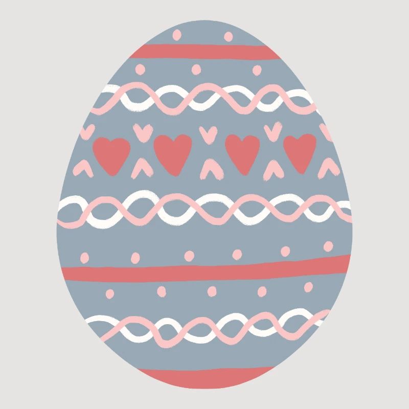 Pastel Hearts Egg Pattern
