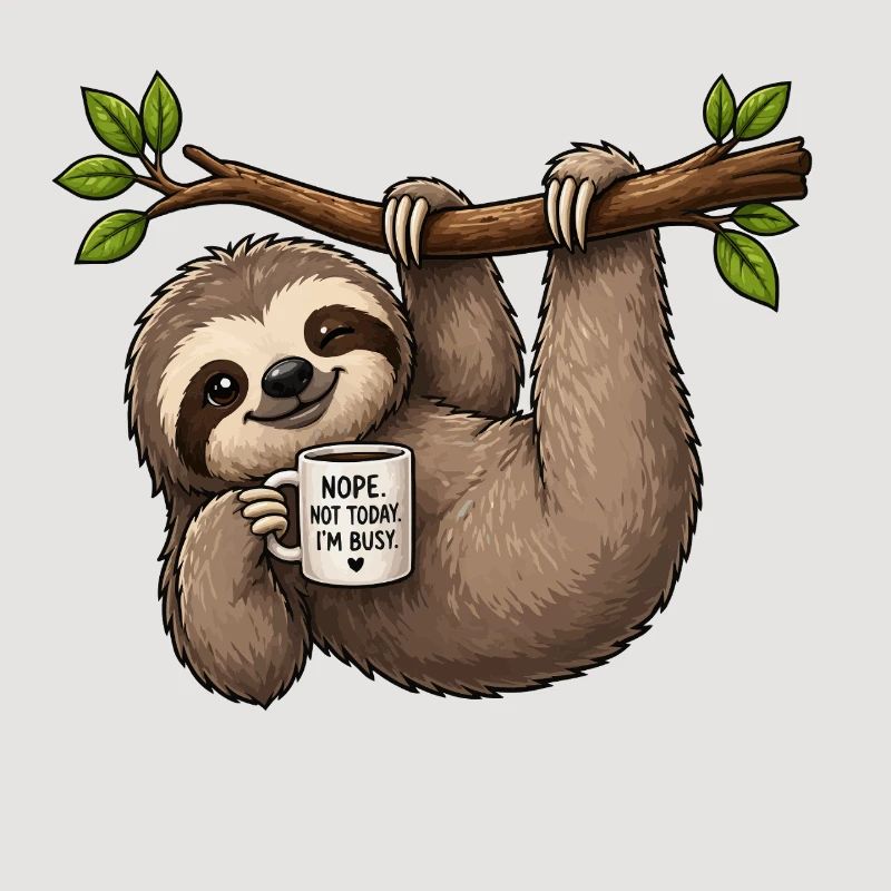 Lazy Sloth Coffee Break