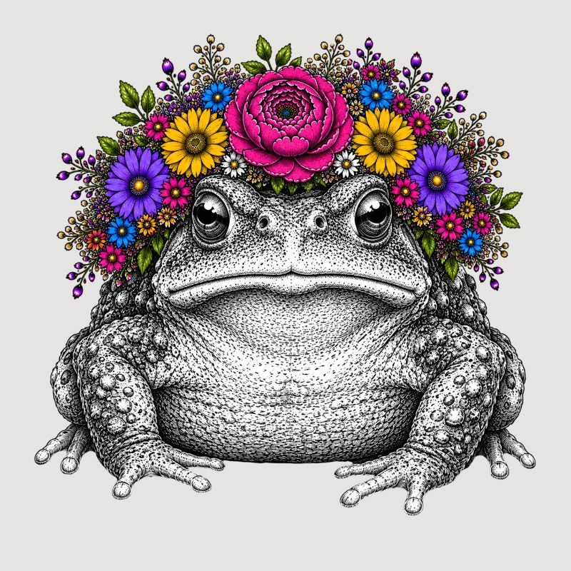 Toad with flower crown