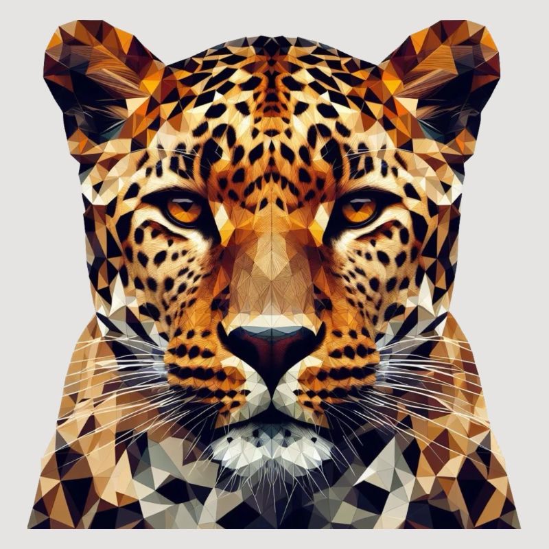 Léopard de style polygonal
