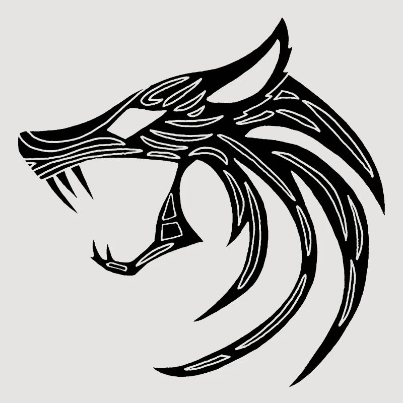 Schwarzer dämonischer Wolf