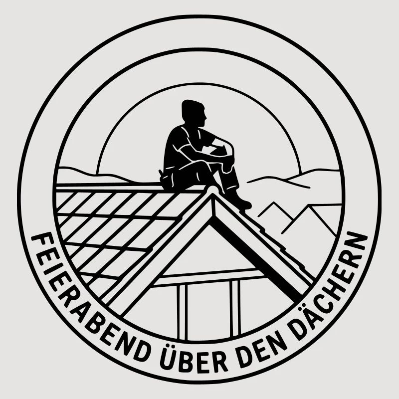 Dachdecker Feierabend über den Dächern