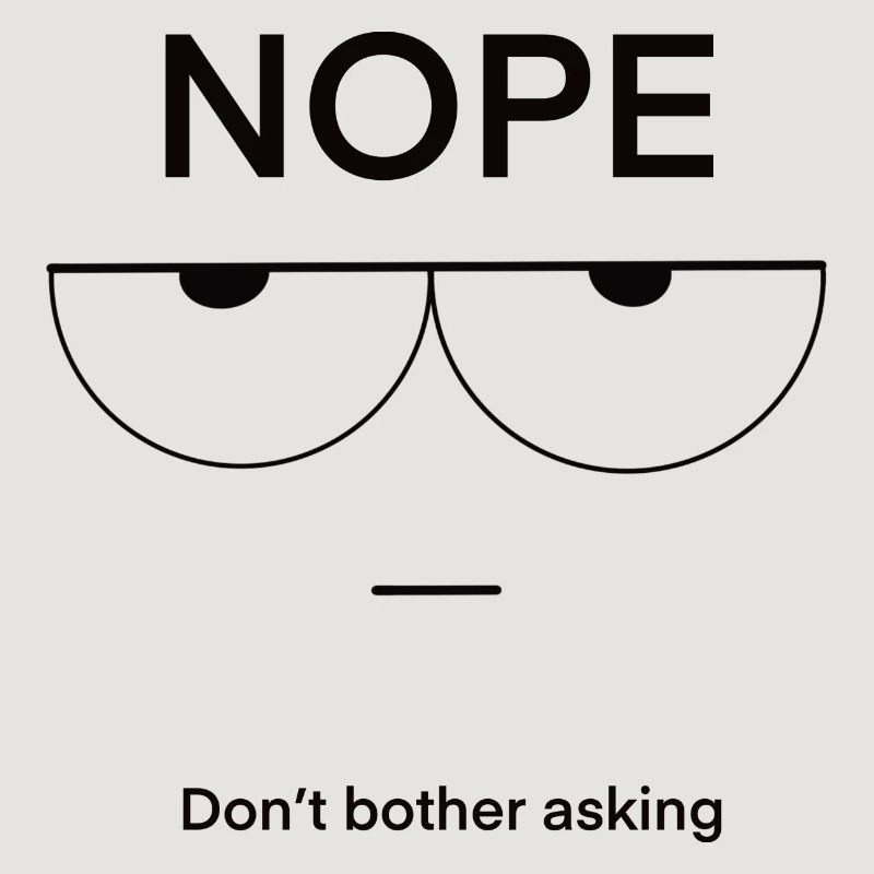 Nope Don't Bother Asking