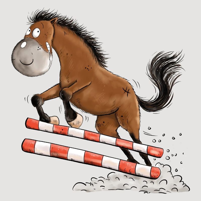 Witziges Springpferd Springreiten Tunier Pferd
