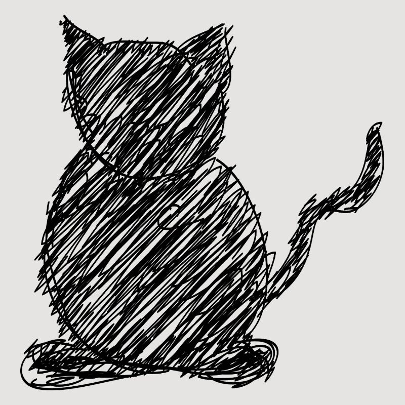 Katze Scribble Zeichnung Tier Geschenk