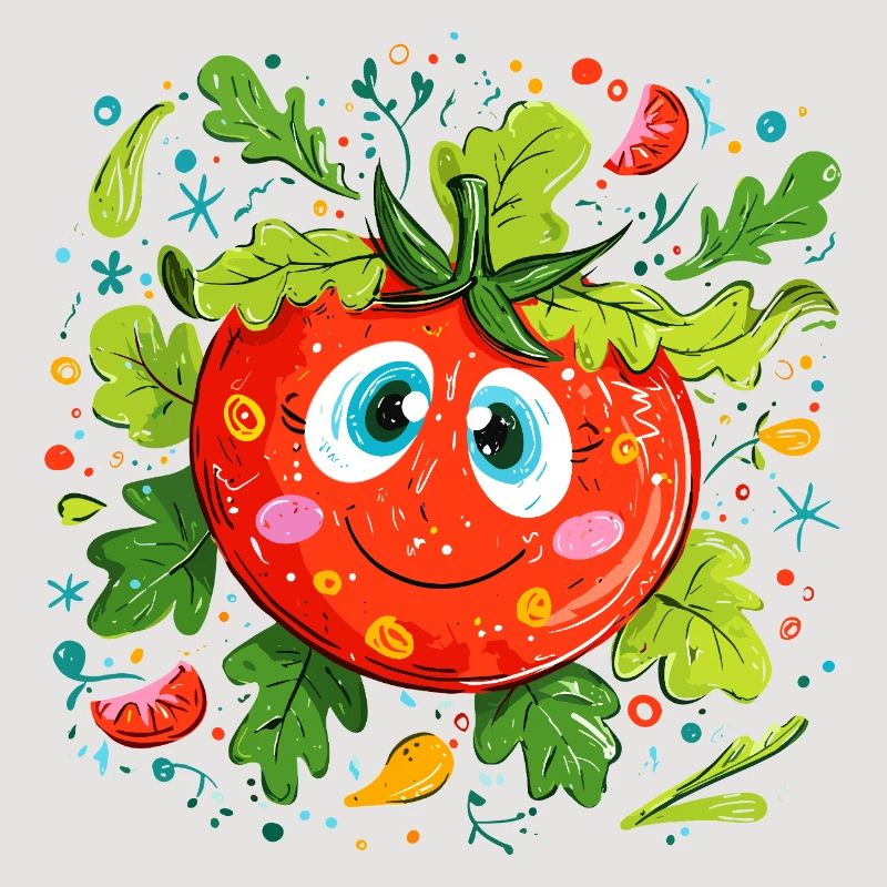Tomate joyeuse à motif vert