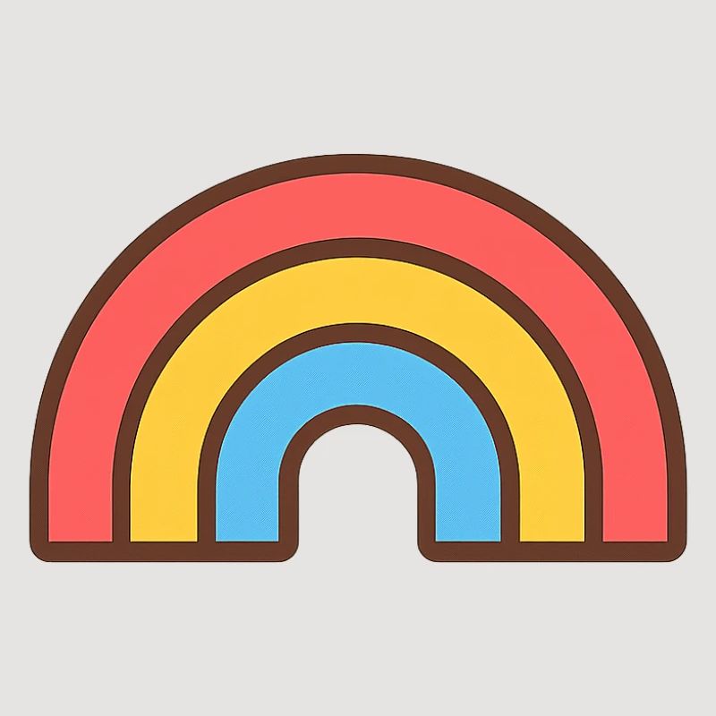 Heller Retro-Regenbogen