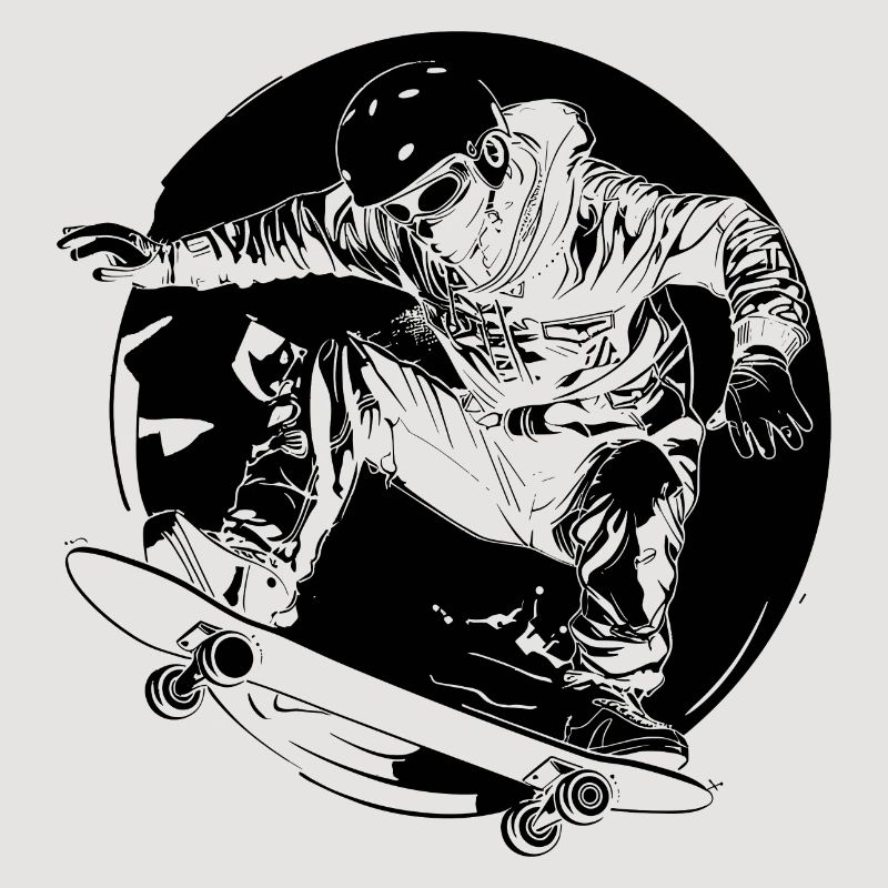 Style bande dessinée skateboarder