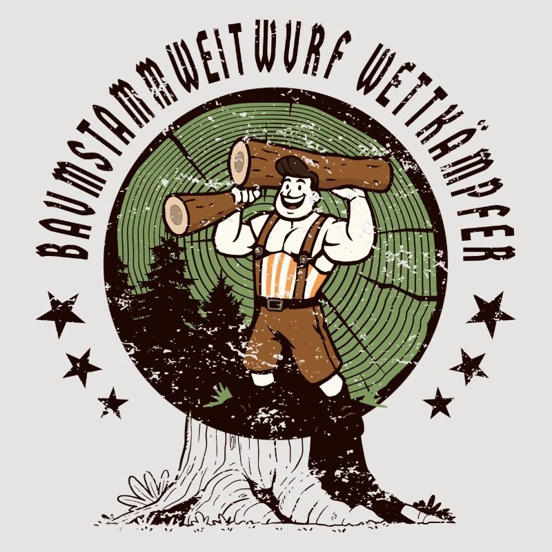 Tree trunk throwing competitors