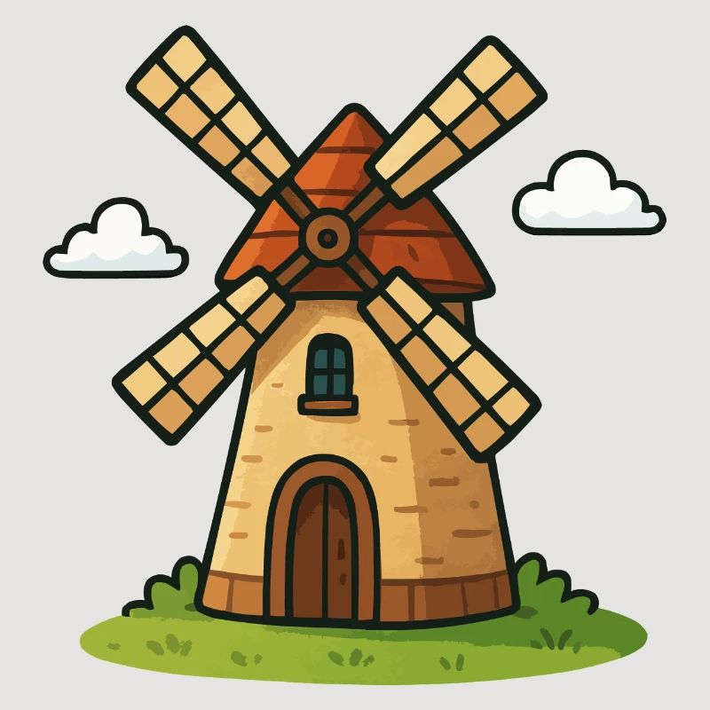 Märchenhafte Windmühle