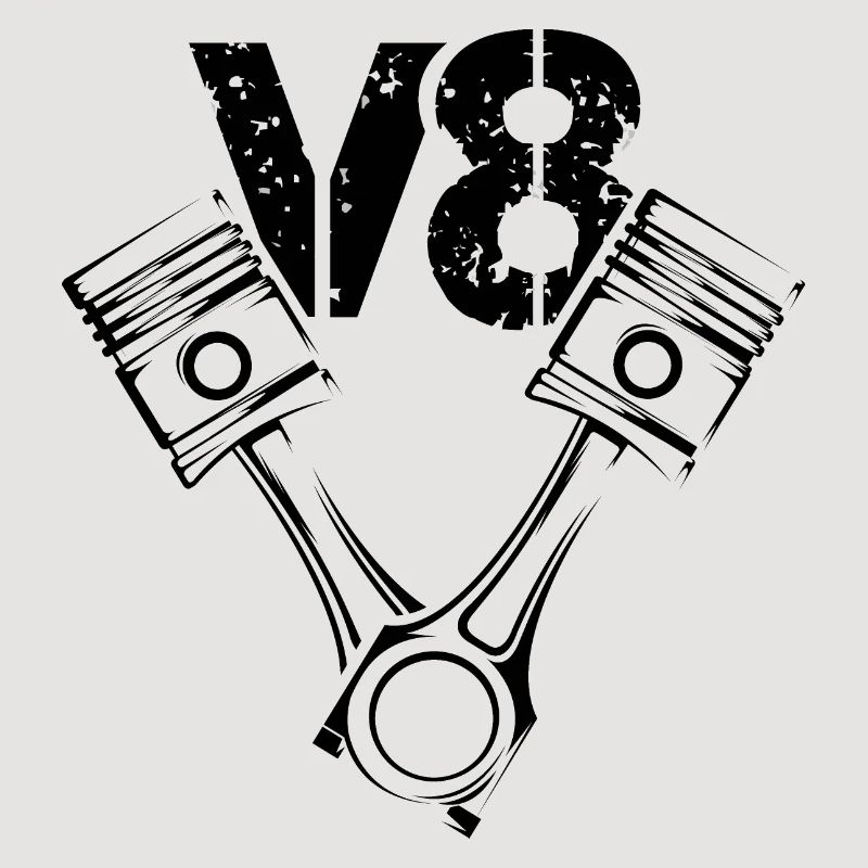 Piston Engine Illustration V8 Symbol icon Logo