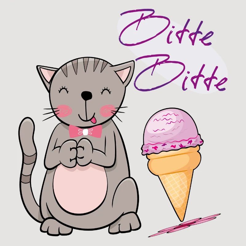 Chat avec cornet de crème glacée