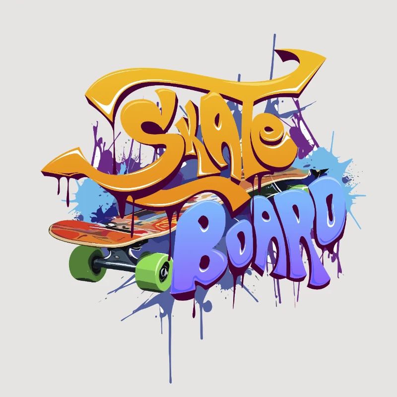 Conception de planche de skate graffiti
