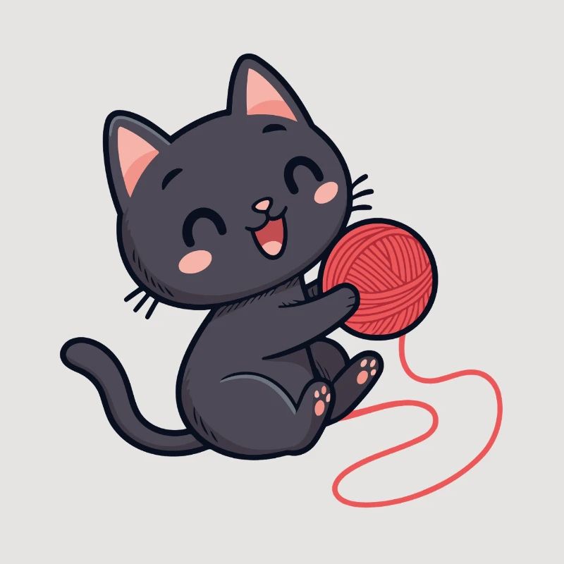 Red wool kitten soft pattern