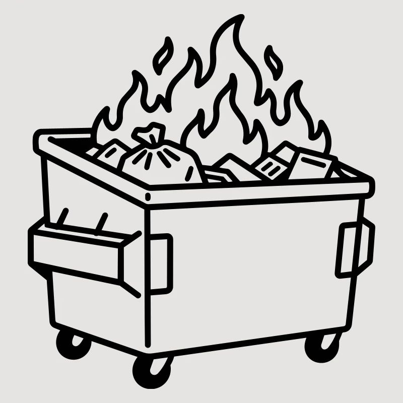 Müllcontainer-Feuer