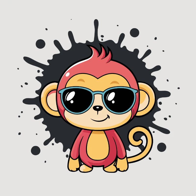 Monkey chic splash black glasses