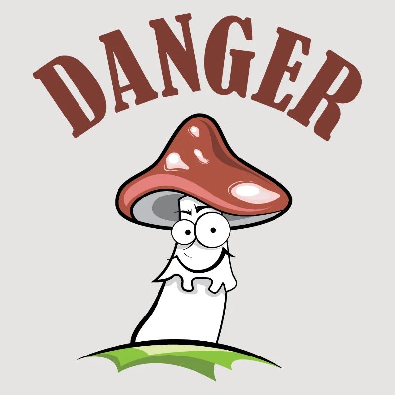 Toadstool danger symbol comic funny