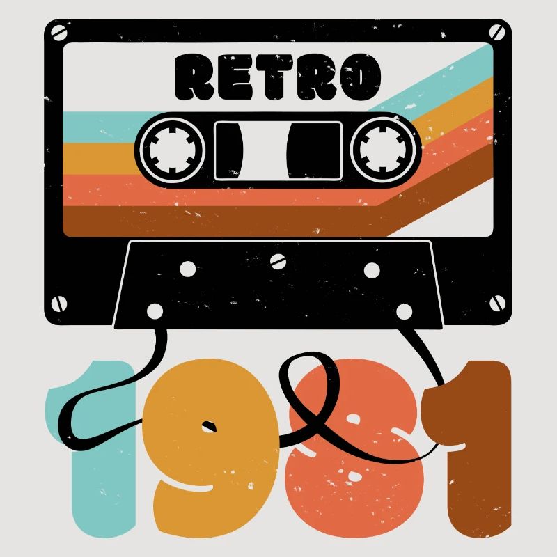 Retro Rainbow 80s Cassette Text