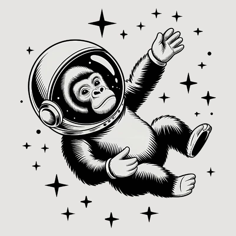 Ape in Space - Cool Astonomy Logo