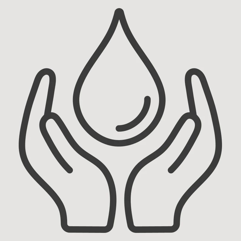 Mains protégeant Goutte d’eau Icône Logo