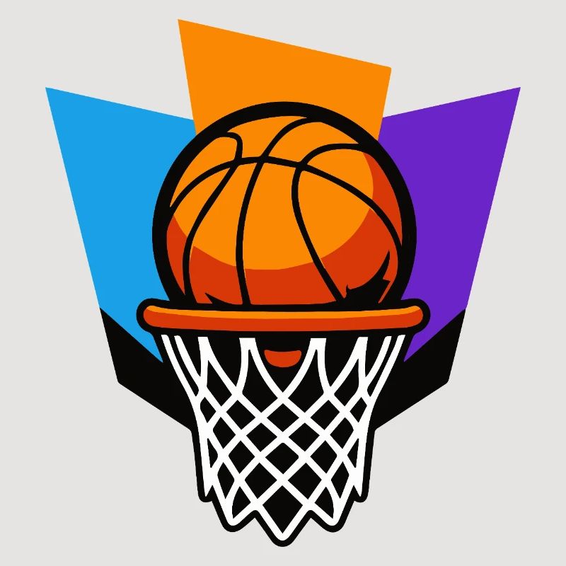 Conception graphique du dunk de panier de basket-ball