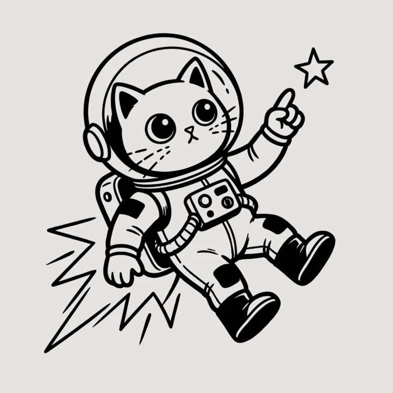 Astronaute chat dans l’espace