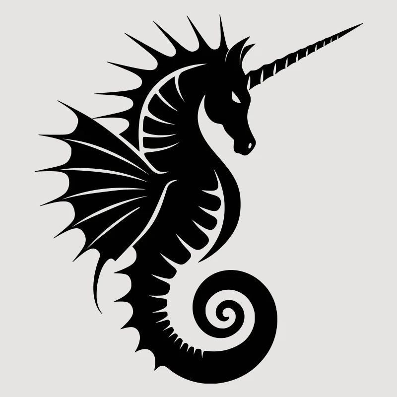 Silhouette de l’hippocampe licorne